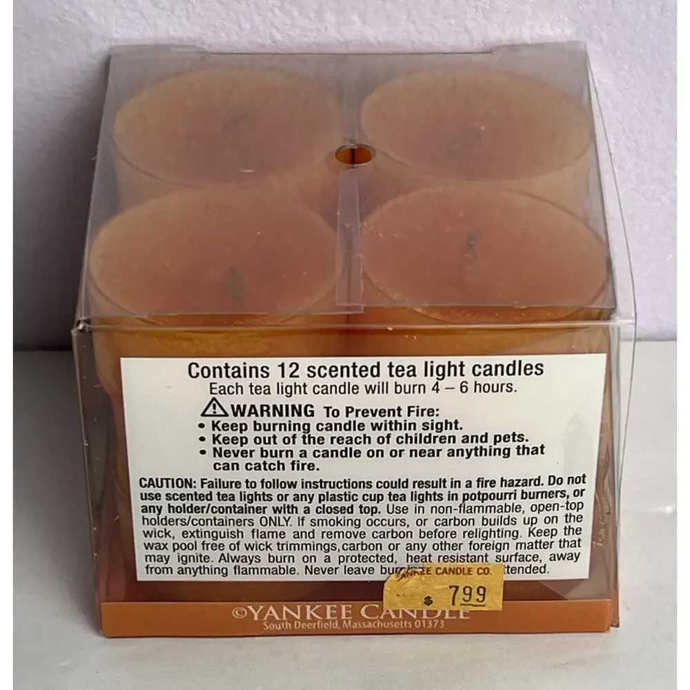 Yankee Candle Trick or Treat 12 Scented Tea Lights Halloween Pumpkin Vintage NOS